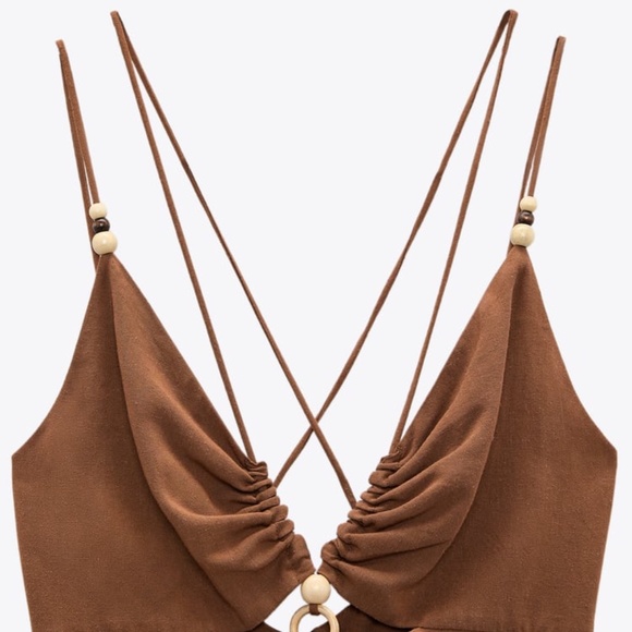 Zara RUSTIC SLIP DRESS - Picture 2 of 12